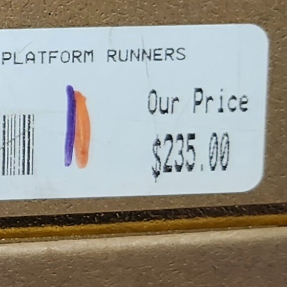 Ashitalia Women's Black/Coral Suede Athletic Wedge Sneakers Size 38 - Picture 6 of 9